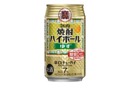 宝焼酎ハイボール　ゆず　350ml缶　24本【タカラ TaKaRa お酒 酒 ハイボール アルコール チューハイ 缶チューハイ 350ml ゆず 爽快 キレ味 辛口 爽やか 健康志向 美味しい 三重県 四日市市 四日市】