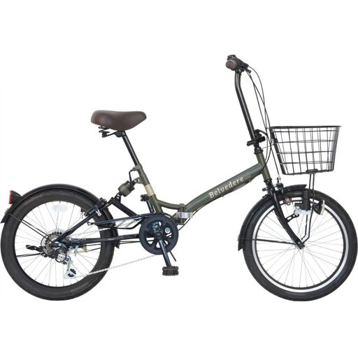 ノーパンク 折りたたみ自転車 ベルヴェデール Belvedere カーキ 20 