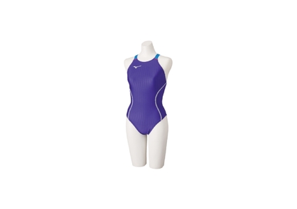 ミズノ　⑮競泳レース水着STREAM ACE（ウィメンズミディアムカット）バイオレット×ライトブルー　サイズ：XL