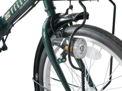 パンクしない折り畳み自転車２０インチ６段変速　ブリティッシュグリーン