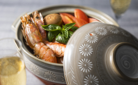 【萬古焼(ばんこやき)】銀峯 三島7号深鍋(1~2人用)