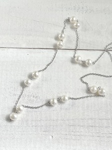 1369 二見結ひ　真鍮ペンダント（淡水真珠6.0mm14個）22　真鍮　二見　夫婦岩　あこや真珠　ギフト　プレゼント　普段使い