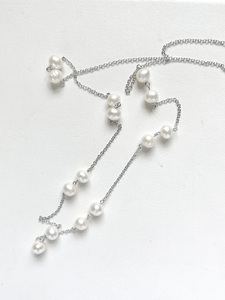 1369 二見結ひ　真鍮ペンダント（淡水真珠6.0mm14個）22　真鍮　二見　夫婦岩　あこや真珠　ギフト　プレゼント　普段使い