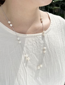 1369 二見結ひ　真鍮ペンダント（淡水真珠6.0mm14個）22　真鍮　二見　夫婦岩　あこや真珠　ギフト　プレゼント　普段使い