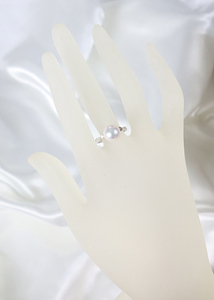 1461 Pt900 【大粒】あこや本真珠 9.0㎜up　ダイヤモンド0.10ctリング