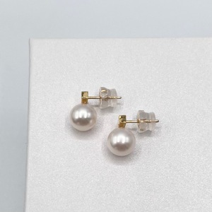 1684 K18YGアコヤ真珠ピアス 7.0mmUP 真珠 ピアス アコヤ真珠 アコヤ貝 伊勢志摩 冠婚葬祭 結婚式 入学式 ギフト 贈り物 アクセサリー ジュエリー パール