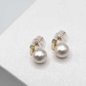 1684 K18YGアコヤ真珠ピアス 7.0mmUP 真珠 ピアス アコヤ真珠 アコヤ貝 伊勢志摩 冠婚葬祭 結婚式 入学式 ギフト 贈り物 アクセサリー ジュエリー パール