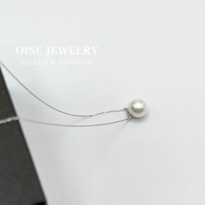 1710 PT900/850 ダイヤモンド0.02ct アコヤ真珠ペンダント 8.0mmUP