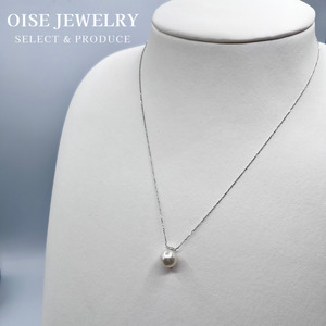 1710 PT900/850 ダイヤモンド0.02ct アコヤ真珠ペンダント 8.0mmUP