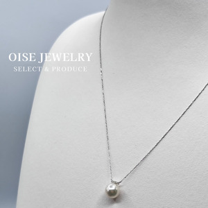 1710 PT900/850 ダイヤモンド0.02ct アコヤ真珠ペンダント 8.0mmUP