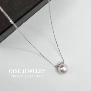 1711　PT900/850　ダイヤモンド0.03ct　アコヤ真珠ペンダント　8.0mmUP