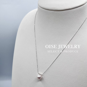 1711　PT900/850　ダイヤモンド0.03ct　アコヤ真珠ペンダント　8.0mmUP