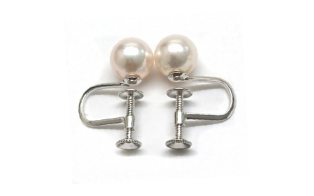 618 アコヤ真珠イヤリングSV7.5mmup シルバー パール ジュエリー 貴金属 宝石 定番 フォーマル ギフト 贈り物 シンプル 冠婚葬祭 結婚式 入学式 卒業式 伊勢志摩