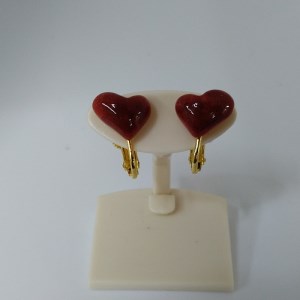 1062 珊瑚イヤリング・ハート　　アフリカ珊瑚 イソバナ珊瑚 贈り物 イヤリング ハート 還暦祝い 赤珊瑚 カジュアルアクセサリー 赤いイヤリング かわいいイヤリング 3月誕生石 母の日 ご褒美イヤリング 喜ばれるプレゼント ポピュラーアクセサリー