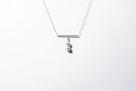 1263【the bar】Ptアコヤブルーパール2ドロップネックレス　真珠 アコヤ真珠 南洋真珠 パール 宝石 ジュエリー アクセサリー 伊勢志摩 伊勢市 ギフト 贈り物 フォーマル 普段使い 入学式 卒業式 結婚式