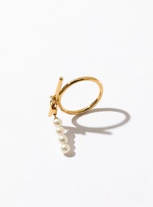 1264 【line】K18YGベビーパール4ドロップリング　真珠 アコヤ真珠 南洋真珠 パール 宝石 ジュエリー アクセサリー 伊勢志摩 伊勢市 ギフト 贈り物 フォーマル 普段使い 入学式 卒業式 結婚式