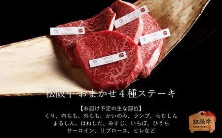 松阪牛ステーキ 4種 600g 牛肉 ステーキ【3.5-3】