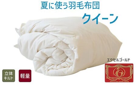 夏に使う羽毛ふとん/立体キルト 布団 睡眠 寝具 ふとん【251-000266-20】【5.8-2】