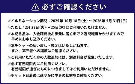 なばなの里 イルミネーション特別入村券 4名様分（ベゴニアガーデン入場券付）  ／ イルミネーション チケット イベント 入場券 券 利用券 夜 4人 4名 グループ 家族 【2026年4月下旬まで発送予定】