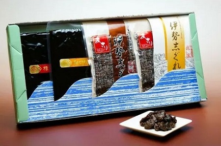 共和ネット 伊勢志ぐれのあさり（105gｘ2袋） ・ 椎茸昆布（100g） ・ 細切り昆布 詰合せ（100g） 【箱入】 合計410g