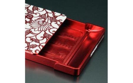 名刺ケース　ジュラルミン削り出し＜アラベスク＞RED