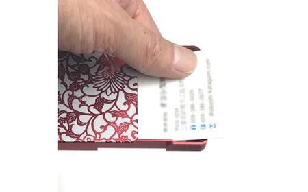 名刺ケース　ジュラルミン削り出し＜アラベスク＞RED