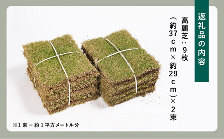 天然　高品質　高麗芝(コウライシバ)　2束セット(約2平方メートル分)