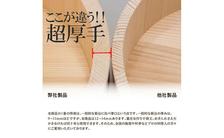 木曽さわらの飯台33cm ふきんとひのきのしゃもじセット 日本製 国産 職人手作り 寿司桶 厚口 木製 ちらし寿司 飯切 盛桶 盛付桶 梅沢木材工芸社