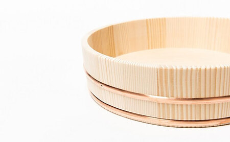 【FUCHIBITE】 寿司桶 日本製 ミニしゃもじ付き 国産 モミの木 木製 ちらし寿司 飯切 盛桶 盛付桶