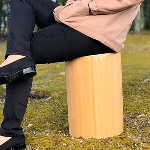 MORITO 森の丸太スツール<ヒノキ/磨き丸太仕上げ> オットマン 椅子