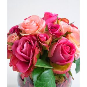 【母の日専用】アートフラワー エミリオ・ロバ　ローズポプリアレンジ M-p 母の日 ギフト 造花 プレゼント