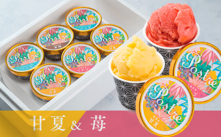 《数量限定》【甘夏＆苺】２種のフルーツシャーベット ６個セット｜すし処 一重 尾鷲 甘夏 苺 お取り寄せ デザート シャーベット アイス クリーム 冷凍 ふるさと納税 IJ-44