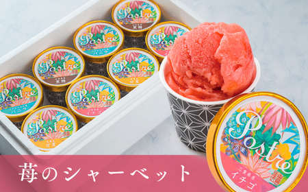 《数量限定》苺のシャーベット〈果汁分75％〉８個セット｜すし処 一重 尾鷲 お取り寄せ デザート アイス クリーム 冷凍 ふるさと納税 IJ-29