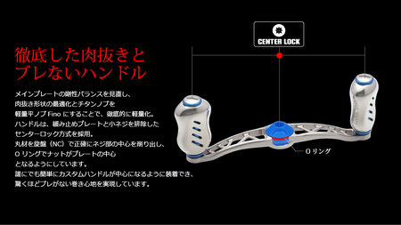 LIVRE リブレ Feather 100（シマノ右）(ガンメタ×ゴールド)亀山市/有限会社メガテック リールハンドル カスタムハンドル 国産 [AMBB084-1]