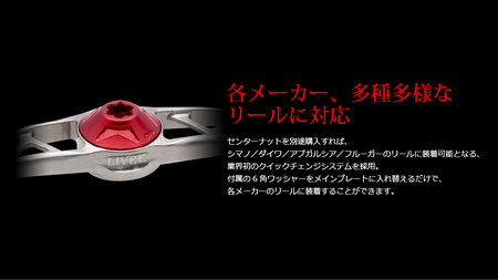 LIVRE リブレ Feather 100（シマノ右）(ガンメタ×ゴールド)亀山市/有限会社メガテック リールハンドル カスタムハンドル 国産 [AMBB084-1]