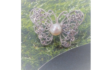 10-64伊勢志摩あこや本真珠ブローチピン(蝶々)