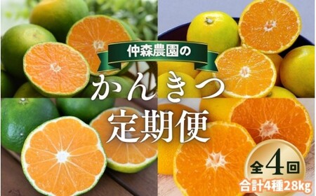 みかん 定期便 4回 計28kg【超極早生温州・極早生温州・由良早生・早生温州】みかん【nkmr-tkb0005】