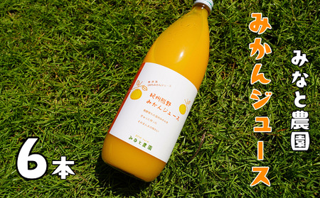 湊農園のみかん搾ったまんま!【紀州熊野みかんジュース】1000ml×6本 段ボール箱【2025年12月以降順次発送予定】【kmkn0089】