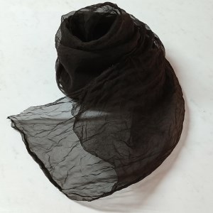 熊野番茶染め　シルクオーガンジースカーフ　黒色（鉄媒染）【mrm0112】