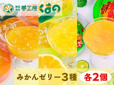 【果肉入り贅沢みかんゼリー3種詰め合わせ6個(3種×各2個)】化粧箱なし☆ご家庭用【kmkn0202】
