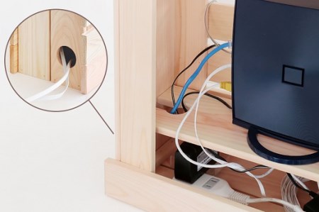 ルーター ケーブル ボックス Mサイズ 収納 / 紀州産 桧 神棚屋さんが作る 木製 2段収納 Wi-Fi コンセント