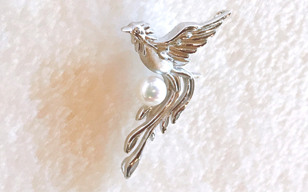鳳凰「フェニックス」ピンブローチ / あこや真珠 ブローチ ピン