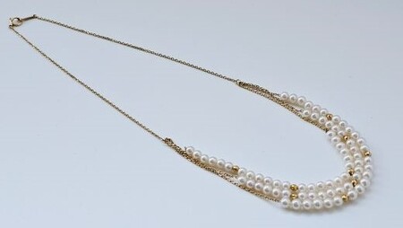 ベビーパールをデザイン、オリジナル3連ネックレス　/　あこや ネックレス 真珠 伊勢志摩 ベビーパール 志摩 アクセサリー ギフト パール 母の日 ホワイトデー クリスマス 入学式 卒業式 結婚式 冠婚葬祭 