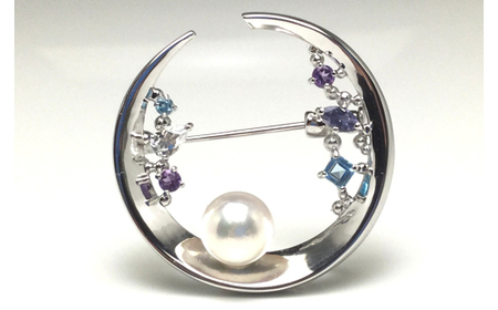 老舗の真珠専門店・アコヤ真珠ブローチ SV925(銀色) 8.0～8.5ミリ / 伊勢志摩 伊勢 志摩 英虞湾 真珠 パール アコヤ貝 アクセサリー ブローチ 冠婚葬祭 慶事 結婚式 入学式 卒業式 ギフト フォーマル プレゼント 誕生石 ジュエリー 記念日