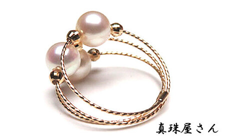 真珠屋さん 誰もが可愛く！アコヤ真珠 リング【フリーサイズ】（K18PG）/ 伊勢 志摩 ｷﾞﾌﾄ ｼﾞｭｴﾘｰ ﾌﾟﾚｾﾞﾝﾄ 普段使い 人気 冠婚葬祭
