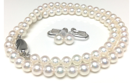 老舗の真珠専門店・高品質アコヤ真珠ネックレス・ イヤリング セット5.5～6.0ミリ / 伊勢志摩 志摩 三重県 真珠 パール あこや アクセサリーネックレス イヤリング ピアス セット ジュエリー アコヤ貝 冠婚葬祭 結婚式 葬式 フォーマル