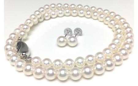 老舗の真珠専門店・高品質アコヤ真珠ネックレス・ ピアス セット5.5～6.0ミリ / 伊勢志摩 志摩 三重県 真珠 パール あこや アクセサリーネックレス イヤリング ピアス セット ジュエリー アコヤ貝 冠婚葬祭 結婚式 葬式 フォーマル