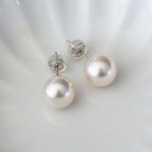 9.5-10ミリ アコヤ真珠 ピアス パール優美 / パール