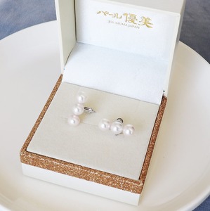 真珠 イヤリング 6.5~7ミリ 3粒ラインパール シルバー あこや 本真珠 伊勢志摩 志摩 志摩産 アクセサリー ギフト パール / 志摩産 あこや真珠 6.5-7ミリ 3粒ラインパール シルバーイヤリング