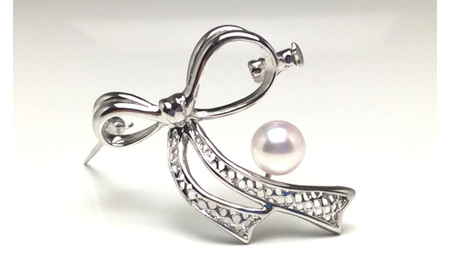 真珠 アクセサリー ブローチ パール 6.5mm ～ 7mm シルバー レディース 伊勢志摩 伊勢 志摩 冠婚葬祭 結婚式 入学式 卒業式 ジュエリー / 老舗の真珠専門店・高品質アコヤ真珠ブローチ6.5～7.0ミリ（タイプ：A）